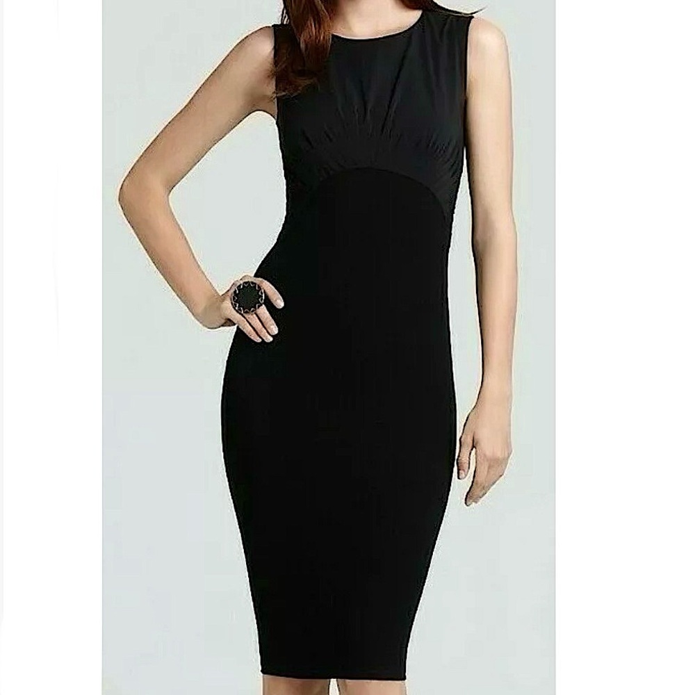 Diane Von Furstenberg Asabi Pleated Sheath Dress in Black